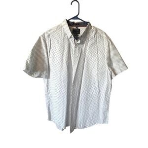 Denim & Flower Ricky Singh Slim Fit Polka Dot Print Short‎ Sleeve Shirt XL